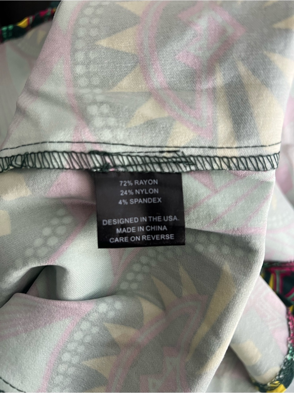 Nwot Diyanu' Printed Cold-Shoulder Cocktail Dress In Teal, Fuchsia & Yellow — image 5 of 6